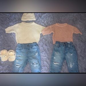 Old navy baby jeans and sweater bundle